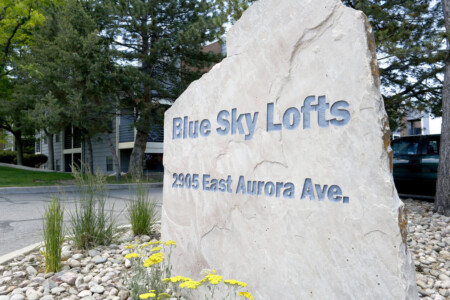 Entrance area to Blue Sky Lofts Apartments